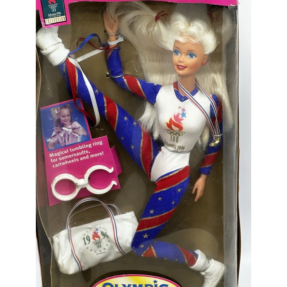 Vintage 1996 Olympic Gymnast Barbie Doll Atlanta Games NIB Mattel 15123 Complete